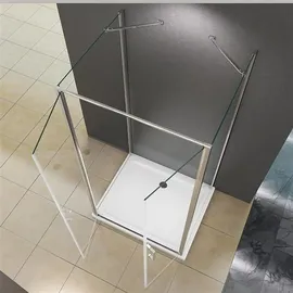 Buylando Nora 80x80x80 cm H: 195 cm U Form Duschkabine Klarglas - Buylando