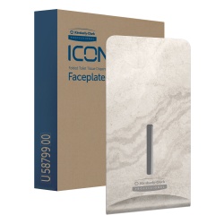 Kimberly-Clark Professional ICON Blende Motiv WARMER MARMOR, Frontblende in natürlicher Steinoptik zur Ergänzung bestehender Einrichtungen, 1 Blende für Einzelblatt-Toilettenpapier Spender