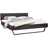 Hasena Ezzo Massivholzbett Akazie, Vintage Metall Anthrazit, - Grey