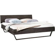 Hasena Ezzo Massivholzbett Akazie, Vintage Metall Anthrazit, - Grey
