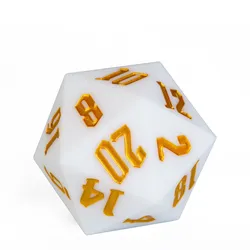 Mega D20 XXL (55mm) - White & Gold