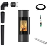 Kaminofen aus Stahl KRATKI AMBLER Ø 150 7 kW Zubehör für die Montage mit Holz