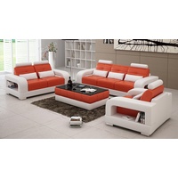 JVmoebel Sofa Moderne schwarz-weiße Sofagarnitur 3+2 Sitzer Set Neu, Made in Europe orange