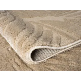 OTTO home Teppich OTTO HOME "Samia, Hoch-Tief-Struktur", beige, B:200cm H:19mm L:300cm, Kunstfaser, Teppiche, Teppich, leichter Glanz, Floral, Blätter, Modern, Wohnzimmer, Schlafzimmer