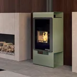 HS Flamingo Deluxe Singa Kaminofen Olive 9 kW Holzofen Holzkamin Ofen Kamin