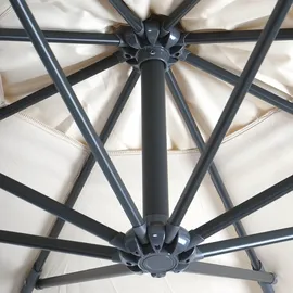 Mendler Marbella Ø 300 cm creme-weiß inkl. Ständer