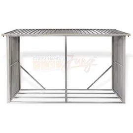 DEMA Kaminholzregal Metall 303 x 111,5 x 188 cm Beige