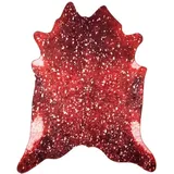 Gino Falcone Teppich Teppich modern Design, rot, Kuhfell-Optik, Höhe: 3 mm, Teppich Kuhfell-Optik rot 150 cm x 190 cm x 3 mm