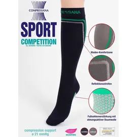 COMPRESSANA Power Socks Sport Competition Kompressionsstrümpfe 1 Paar Nachtblau 38-40