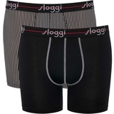 SLOGGI Herren Boxershorts 2er Pack Start Short C2P box Baumwolle Schwarz/Dunkelgrau S