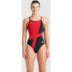 Badeanzug Damen arena Diamond Lightdrop-Back - Black-red - 34