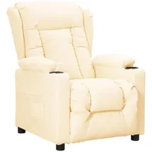 vidaXL Relaxsessel Kunstleder 72 x 71 x 70 cm Creme mit verstellbarer Rückenlehne