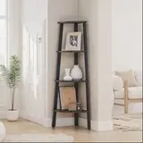 Eckregal, Bücherregal mit 4 Ebenen, Leiterregal