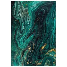 mazovia Modern Teppich - Kurzflor Waschbar - Weich Teppich für Wohnzimmer, Schlafzimmer, Esszimmer – Teppiche Marmor Abstrakt Muster - Flaschengrün Grün 160 x 230 cm