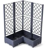 luxuskollektion Hochbeet Rankgitter Selbstbewässerung 4 Töpfe 113 x 40 x 136 cm Graublau