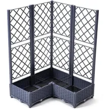 luxuskollektion Hochbeet Rankgitter Selbstbewässerung 4 Töpfe 113 x 40 x 136 cm Graublau