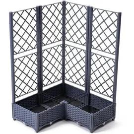 luxuskollektion Hochbeet Rankgitter Selbstbewässerung 4 Töpfe 113 x 40 x 136 cm Graublau