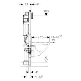 Geberit Duofix für Stütz- und Haltegriffe, Bauhöhe 1120 mm