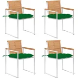 vidaXL Crispian Gartenstuhl 45 x 45 x 45 cm grün 4 St.