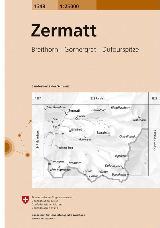 Landeskarte Der Schweiz Zermatt, Karte (im Sinne von Landkarte)