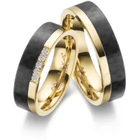 Verlobungsring MARRYA "Edelstahl Ringe Trauringe Eheringe Partnerringe" Fingerringe Gr. 66, Edelstahl, schwarz (damen ring - gold schwarz) Damen