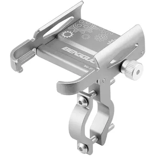 Quixotical Smartphone Halterung Fahrrad, 360° Drehbar Fahrrad Handyhalterung, Aluminiumlegierung Universal Fahrrad Halterung, für Alle 5,8-9,5 cm Breites Mobiltelefon(Silber)