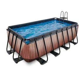 EXIT TOYS Wood Pool 400 x 200 x 122 cm inkl. Filterpumpe