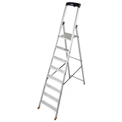 Stufenstehleiter Solido, Aluminium, extrem rutschfeste Plattform, 8 Stufen