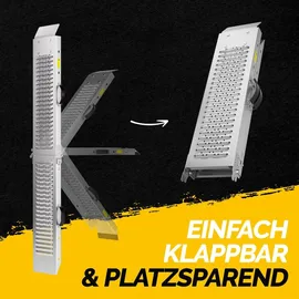 monzana Auffahrrampe Stahl 171 cm silber 2 Stück klappbar 400 kg Tragkraft