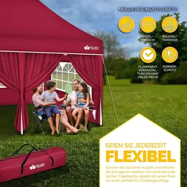 tillvex Faltpavillon 3 x 6 m inkl. 6 Seitenteile Rot