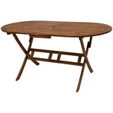 Klapptisch Akazie oval 160x85 cm klappbar Holz geölt Landhaus FSC