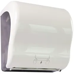 Handtuchspender "Autocut" aus Kunststoff Weiss 33x33.2x23 cm Rollenbreite: 18-23 cm Papierhandtuchspender für Rollen Papierhandtücher Spender