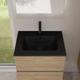 Evineo Möbelwaschtisch 61 x 46,5 cm Schwarz Matt