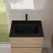 Evineo Möbelwaschtisch 61 x 46,5 cm Schwarz Matt