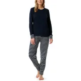 SCHIESSER Damen Casual Essentials Pyjamaset, Nachtblau_181746, 42 EU