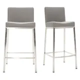 miliboo Design-Hocker 66 cm Grau 2er-Set Epsilon