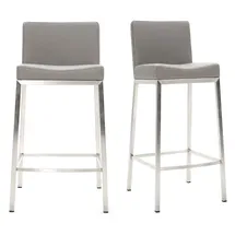 miliboo Design-Hocker 66 cm Grau 2er-Set Epsilon
