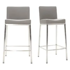 miliboo Design-Hocker 66 cm Grau 2er-Set Epsilon