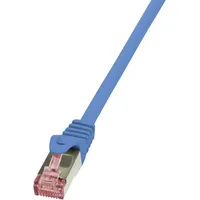 Logilink CQ2056S RJ45 Netzwerkkabel, Patchkabel CAT 6 S/FTP 2.00 m Blau Flammwidrig, mit Rastnasenschutz 1 St.