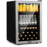 Klarstein Beersafe 5XL Kühlschrank 148 Liter 3 Böden Panoramaglastür Edelstahl