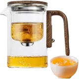 Wassertrennung Glas Teekanne Mit Holzgriff, Magische Teekanne, Enchanti Teekanne Water Separation Glass Teapot Teekanne Mit Siebeinsatz, Drucksteuerung Teekanne, Für Zuhause& Schule