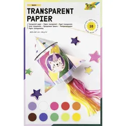 Folia Transparentpapier - Mappe, 18,5 x 29,7 cm, 42 g/m², 10 Farben sortiert