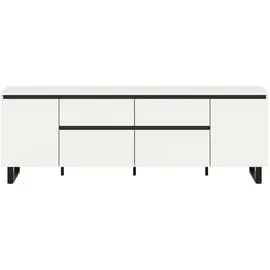 VCM Tomasa Lowboard 180x64 cm Weiß/Schwarz Spanplatte