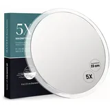 Mavoro 23 cm Vergrößerungsspiegel mit 3 starken Saugnäpfen | 5X Vergrößerung | Tragbarer Reise Make-up- & Kosmetikspiegel (5X)
