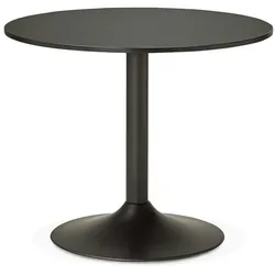 Kadima Design Runder Bürotisch Melaminholz  Ø 90 cm  multifunktional platzsparend  schwarz  Konferenztisch