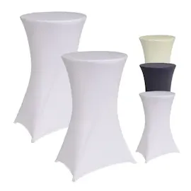 Baumarktplus 2er Set Stehtischhusse Husse Partytisch Bistrotisch Decke 60cm Weiß