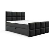 Best for Home Boxspringbett Trinity K-1 LUX – Modern Boxspringbett mit Stauraum & Komfort (140x200 160x200 180x200 200x200 cm), Verschiedene Liefermöglichkeiten, TOP Preis-Leistungs-Verhältnis schwarz 160 cm x 200 cm