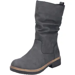 Winterstiefel, Klassik-Stiefel, Blockabsatz, slouchy Schaft, mit Warmfutter, Gr. 36, dunkelgrau, , 81047211-36