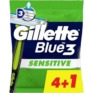 Gillette Gilette Blue3 Sensitive Einweg Rasierklingen für Männer, 5 Stück