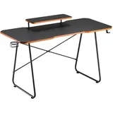 NanoRS Gaming-Tisch mit Monitorablage max. Höhe 850mm, schwarz, RS170, - Schwarz/Orange